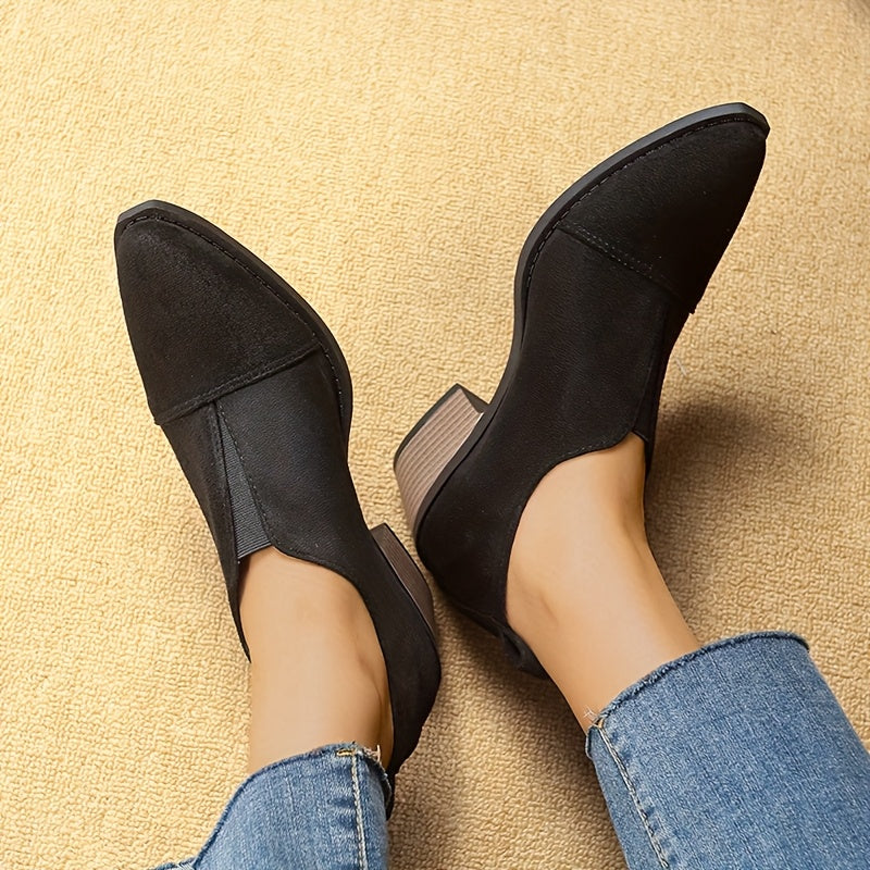 Women'S Pointed-Toe Ankle Boots - Comfortable Slip-On Style with Rubber Sole and Fabric Lining, Perfect for Casual Wear and Walking, Everyday Comfort | Fashionable Comfort | Fabric Upper Boots