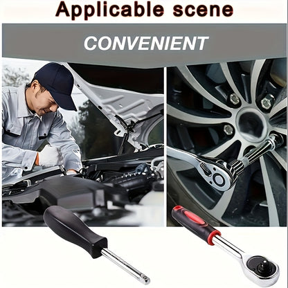 46pcs Professional Multi-Size Auto Repair Tool Set | Designed for European Cars, Includes Torque Wrench and Hex Keys, Durable Chrome Vanadium Steel, Suitable for Car Maintenance, Motorcycles, Bicycles, and Home Repairs, Black
