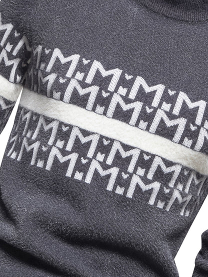 Տղամարդկանց նոր աշուն/ձմեռ տրիկոտաժե սվիտեր, բարձր վզնոցով, ամենօրյա, նորաձև, տաք հիմք - Senmeigou