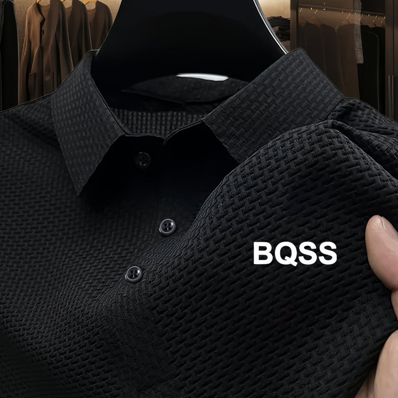 Summer Sports Casual Wear High-End Front Button Short Sleeve Shirt Breathable Turn- Collar Mesh Stretch Solid Color Top Golf Business Men's Short Sleeve - ayq