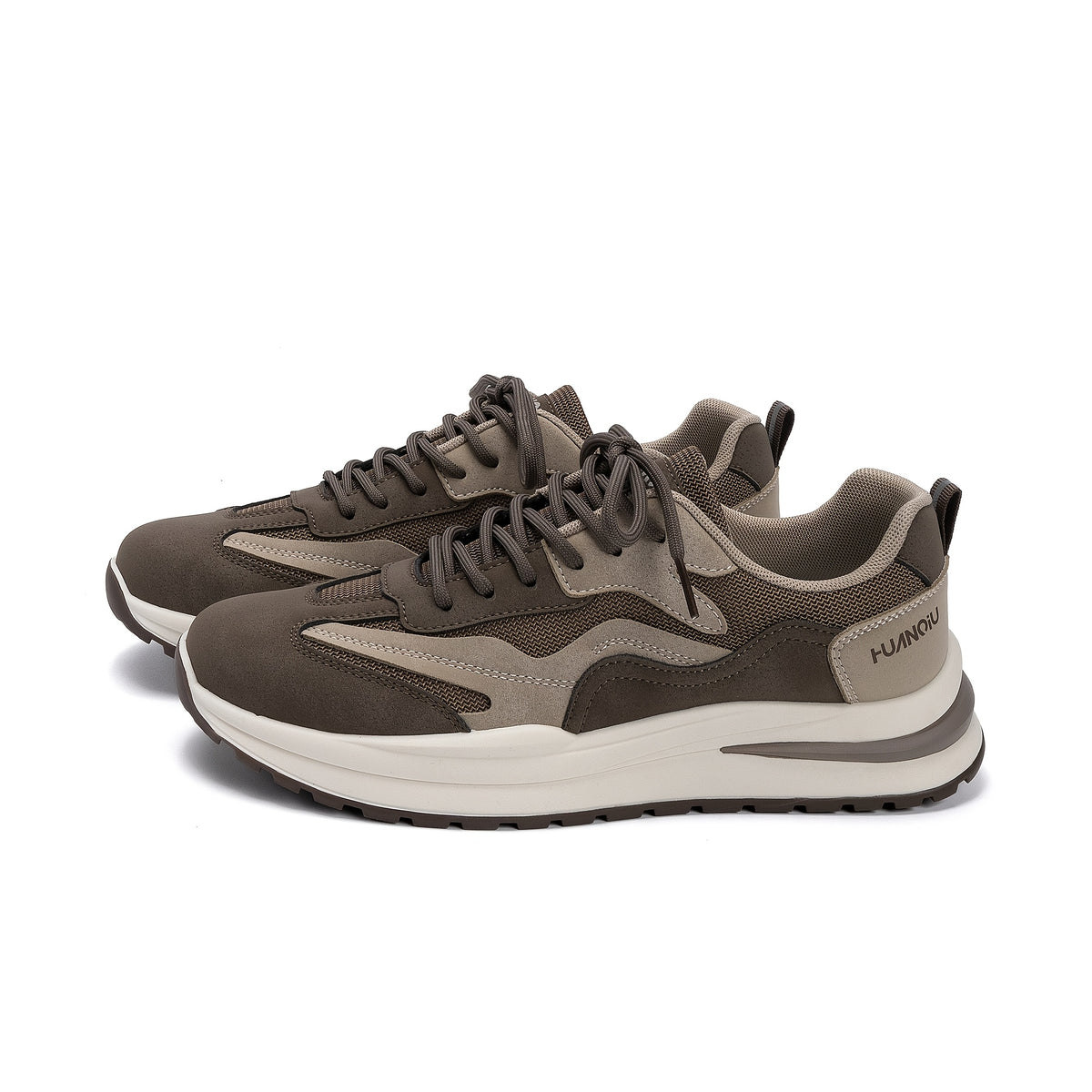 Men's Retro Casual Lace-Up Dad Sneakers with Height Boost