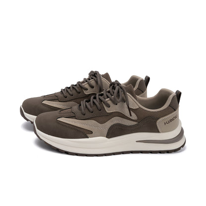 Men's Retro Casual Lace-Up Dad Sneakers with Height Boost