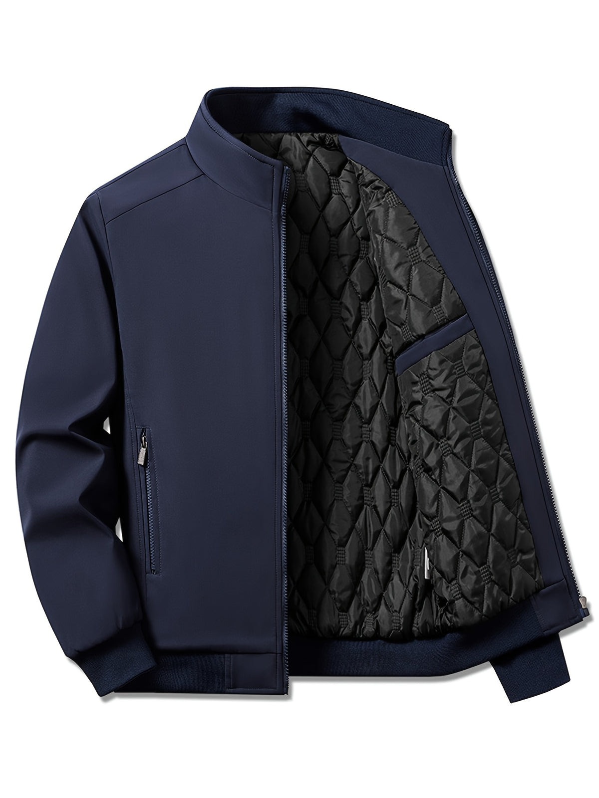 Men's Casual Winter Padded Coat with Stand Collar
