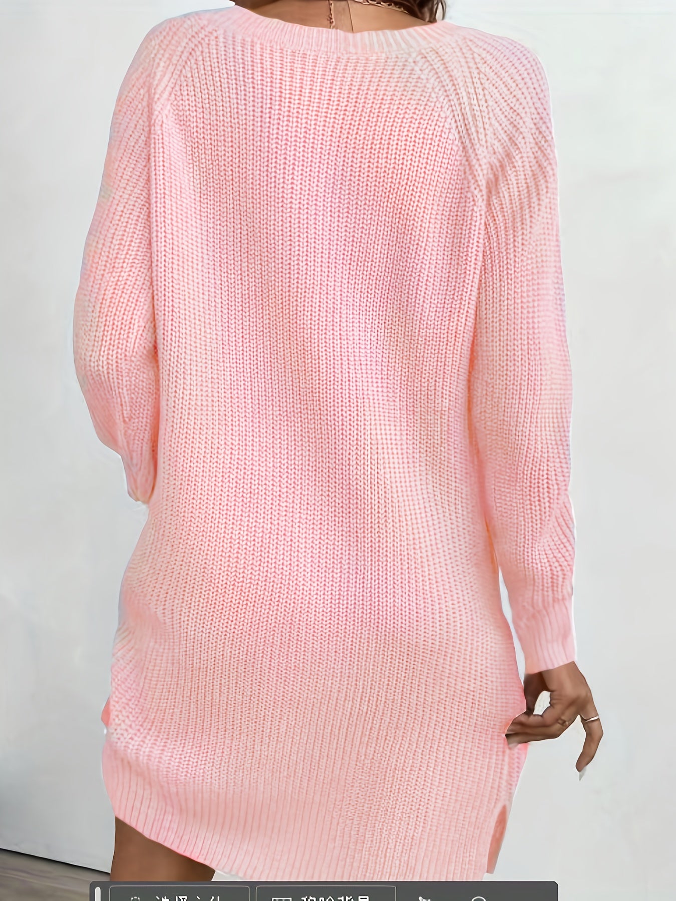 Women's Dark Green (Navy/Turquoise-Free) Sweater Dress - High Neck Collar & Single-Breasted Button Front, A-Line Silhouette Long Sleeve Coat Dress for Winter,, Office, Semi-Formal Wear (Hand Washable)