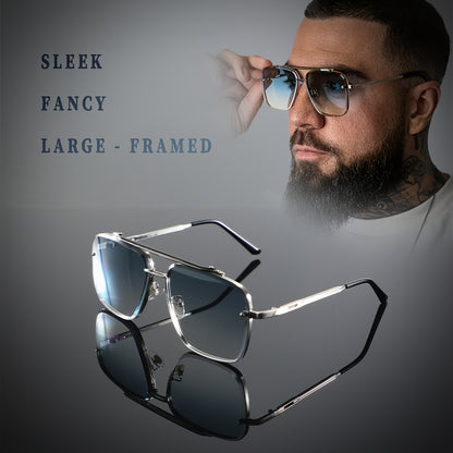 Men's Vintage Rimless Metal Double-Beam Casual Glasses
