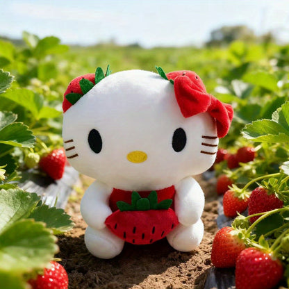 Sanrio Hello Kitty Plush Doll - Bright & Cute Strawberry Hugging Body Soft Collectible Figure, Girls Room Decor Gift for, Women, (Hello Kitty Plush Toy)