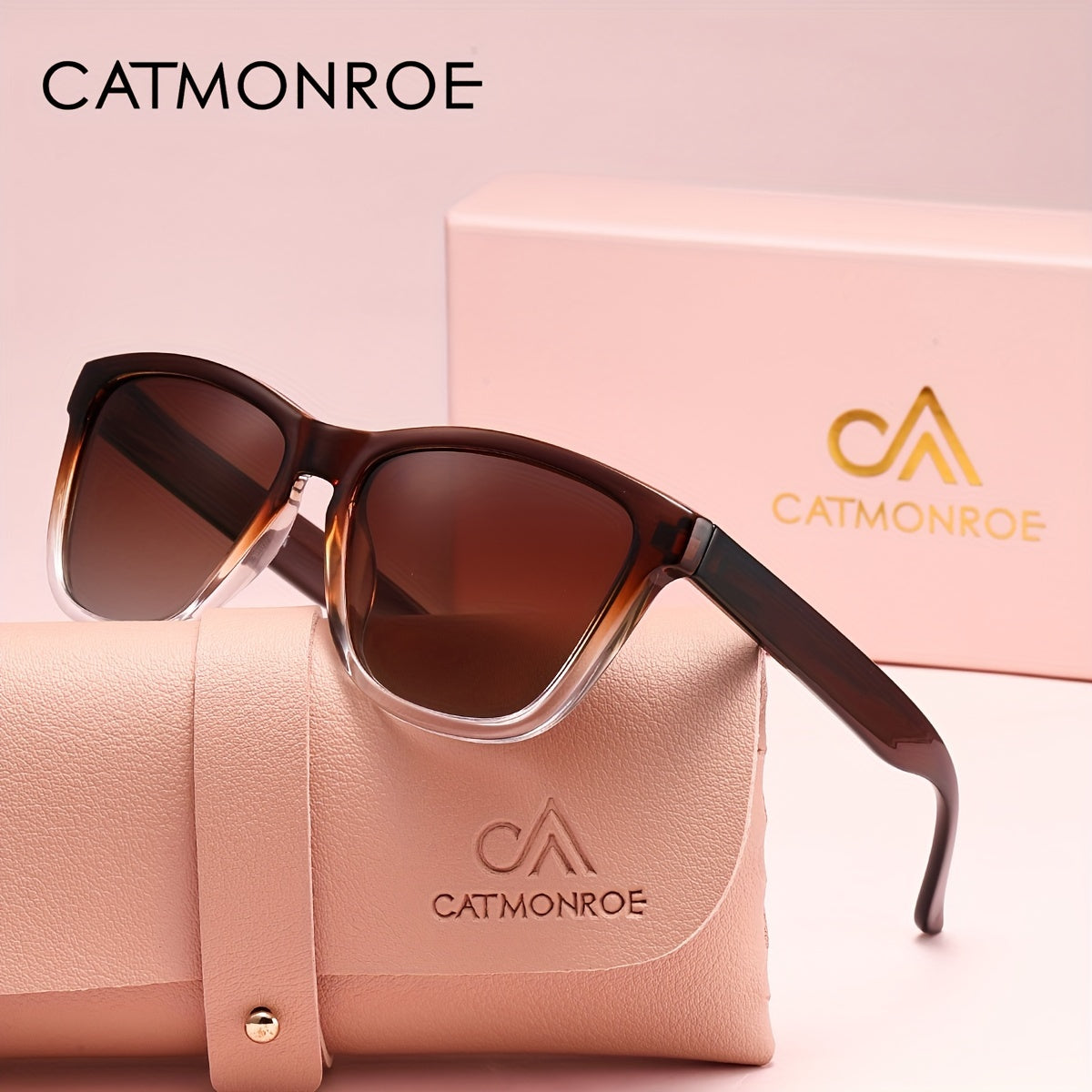 Women’s Lightweight Polarized UV400 Square Sunglasses with PC Frame