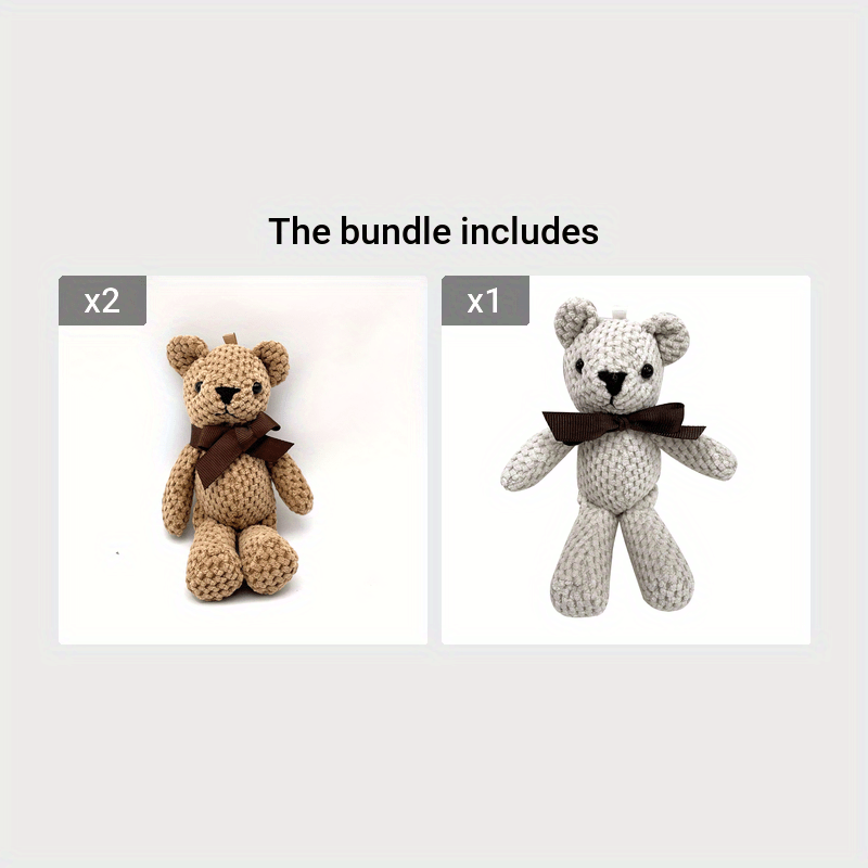 15cm/5.9inch 15cm Bear Stuffed Plush Toys Baby Cute Dress Key Pendant Pendant Dolls Gifts Birthday Wedding Party Decor 1pc