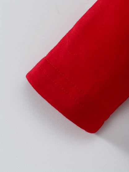 3 հատ աղջիկների ձմեռային տաբատների հավաքածու՝ երկար թևքերով բոդիով, կարմիր ժապավենով զարդարված կայծակաճարմանդով վերնաշապիկով + առօրյա առաձգական գոտկատեղով տաբատ, զբոսանքի համար