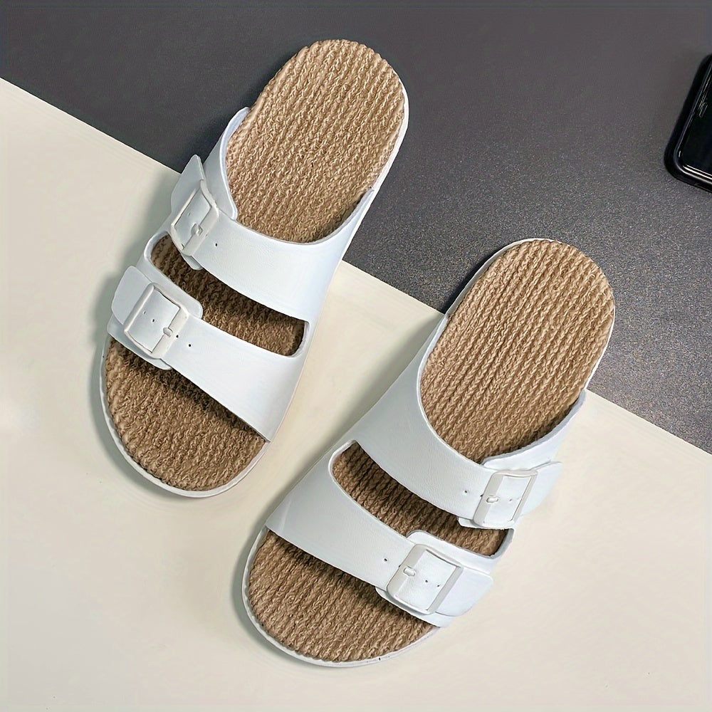 Men's Casual Outdoor Slip-On Sandals with Double Buckle