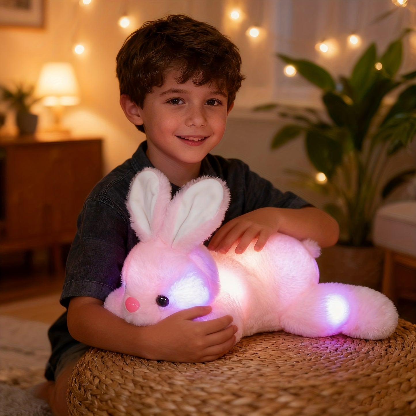 Luminous Bunny Plush Toy – Cuddly And Charming Light-Up Rabbit Stuffed Animal, 35Cm (13.8 Inches), Great for Children, Enchanting Nighttime Companion, Perfect Present for Bunny Enthusiasts