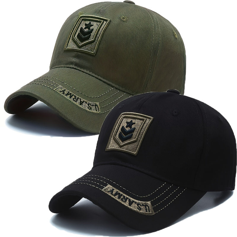 Men's Lightweight Adjustable Baseball Hats Set of 2 - Embroidered Desi