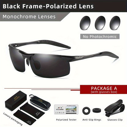 Men's Polarized Photochromic Aluminum Sunglasses UV400
