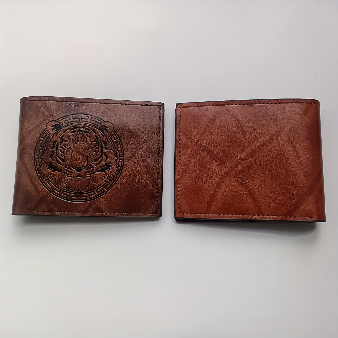 1pc of PU Leather 2-fold Wallet, Men's Money Clip with Animal Pattern Embossing, Suitable for Storing IDs, Credit Cards, and Coins, an Ideal Gift, Slim and Lightweight Coin Purse, Available in Black, Brown, and Coffee Colors