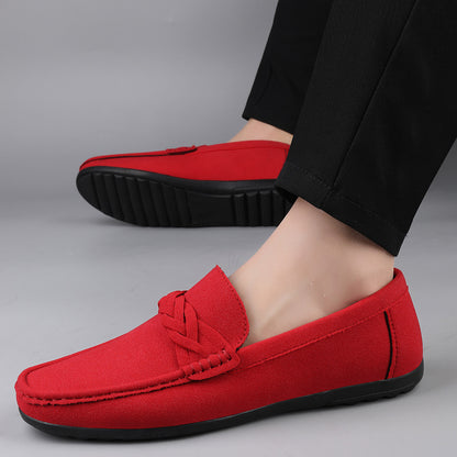 Plus Size Men's Casual Slip-On Loafers in Microfiber Leather