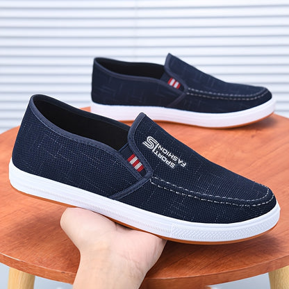 Men'S Casual Slip-On Loafers | Fabric Upper, PVC Sole, Slip-Resistant, Lightweight and Comfortable, Ideal for Daily Wear, Training, and Parties - ayq