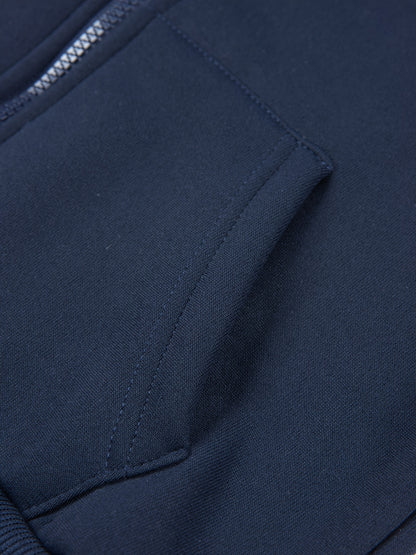 2 հատ տղաների համար նախատեսված բրդյա աստառով գլխարկով սվիտեր + առօրյա տաբատների հավաքածու, միագույն երկարաթև, կայծակաճարմանդով վերնաշապիկ՝ միջին ձգվողության տաք գործվածքից, աշուն/ձմեռ սեզոնի համար, իդեալական է