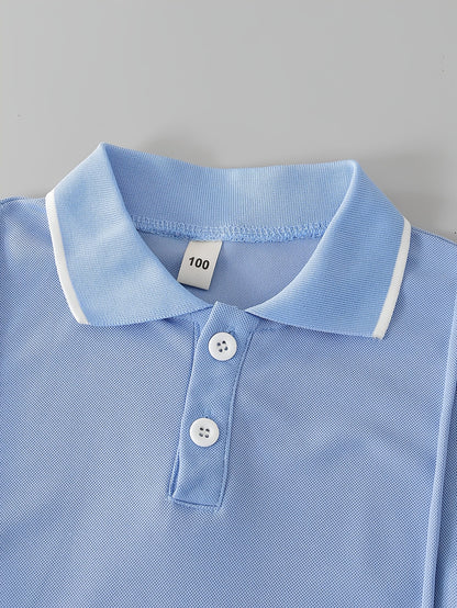 Boys' Summer Polo Shirt & Shorts Set, Casual Lightweight 2-Piece
