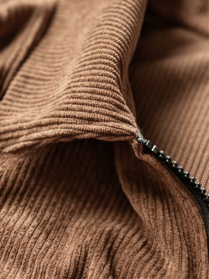 Men's Lightweight Fall Jacket with Lapel Collar and Zipper