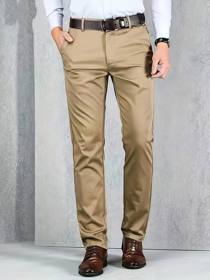 New Casual Formal Pants for Men in Four Seasons, Featuring a Business Style with Trendy Long Trousers. Fashionable And Versatile Men'S Elastic Dress Pants with a Comfortable Classic Design for Casual Wear.