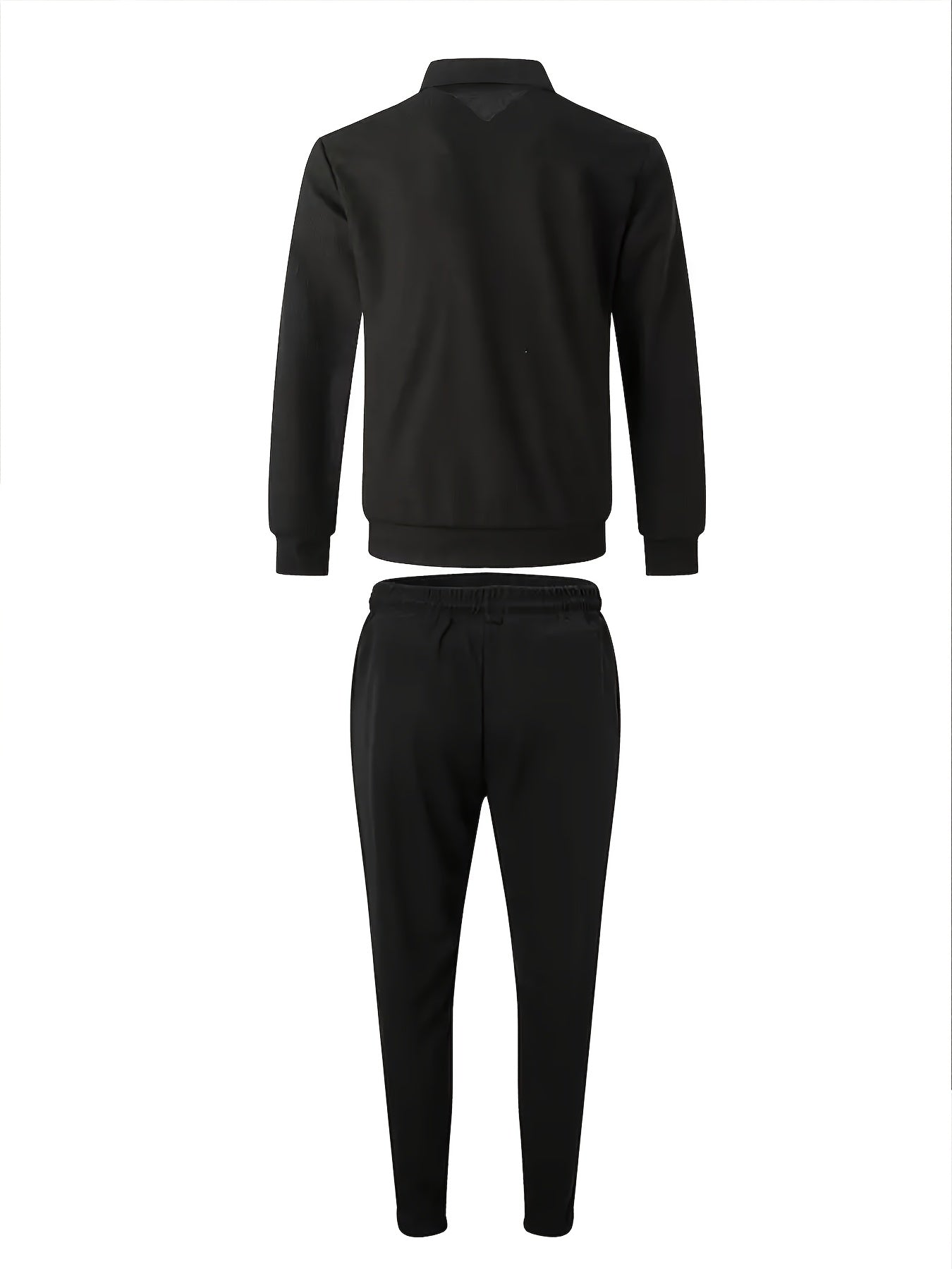 Men's Casual 3-Piece Knit Set with Zipper Jacket & Drawstring Pants