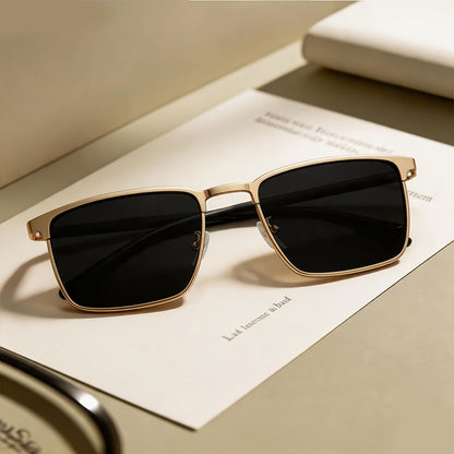 Men's Polarized Casual Sunglasses with Stainless Steel Frame