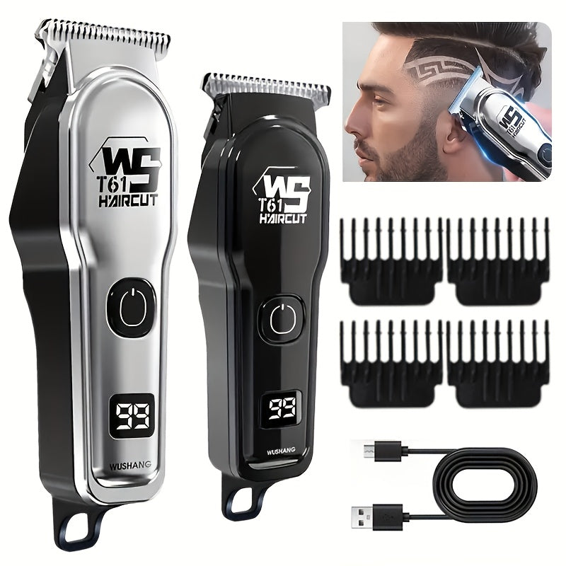1 անլար մազ կտրող և մորուքի կտրող մեքենա տղամարդկանց համար LCD էկրանով, պրոֆեսիոնալ USB լիցքավորվող խնամքի հավաքածու - դիմացկուն և փոխադրելի հայրերի օրվա/ծննդյան օրվա կամ տոնական նվերների համար