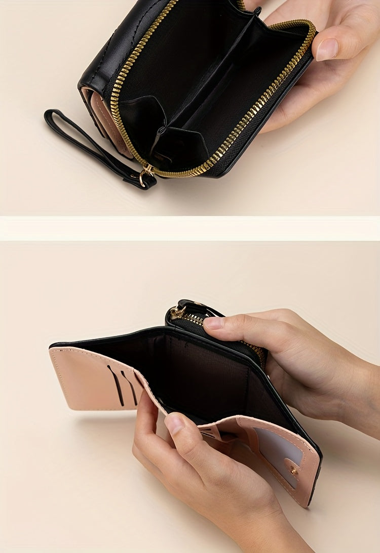 Կանացի նորաձև մինիմալիստական ​​ծալովի դրամապանակ՝ ճարմանդային դիզայնով, մեծ տարողությամբ, հասանելի է 6 գույնով