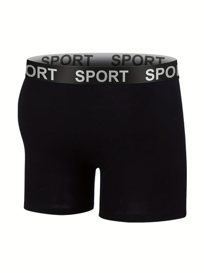 Men's 4-Pack Cotton Stretch Trunk Underwear with Wide Elastic Band