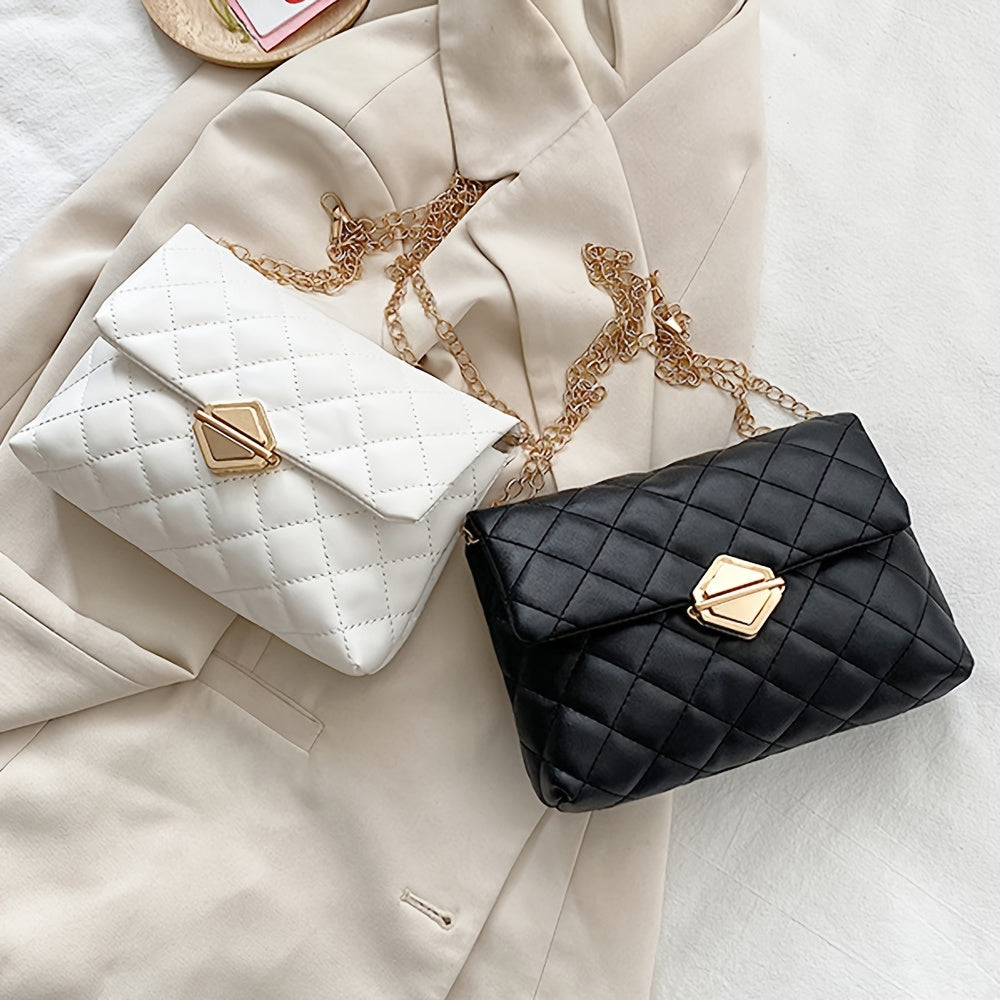 Բազմակողմանի ռոմբուսային կանացի պայուսակ, նորաձև վինտաժային շղթայական ուսապարկ, ձեռքի պայուսակ