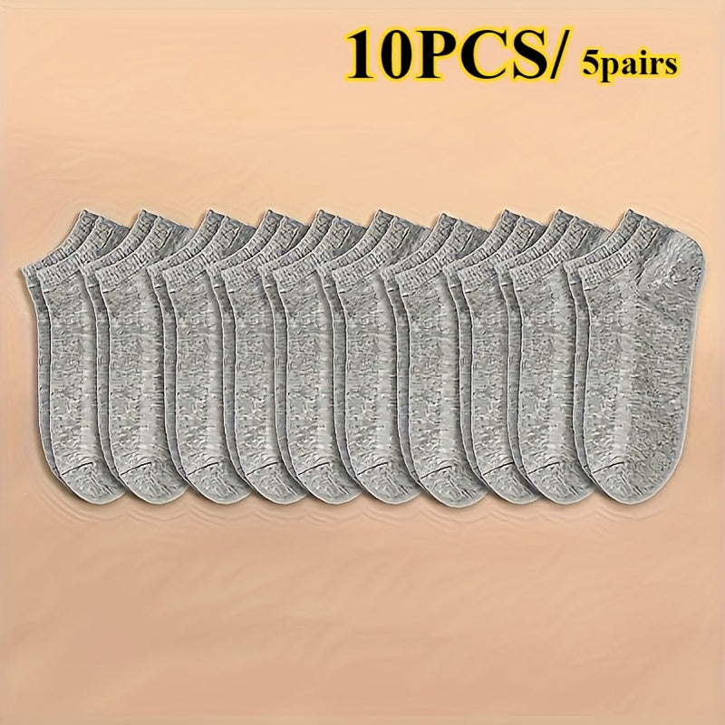 Men's 10-Pack Breathable Ankle Socks, Lightweight & Sweat-Resistant