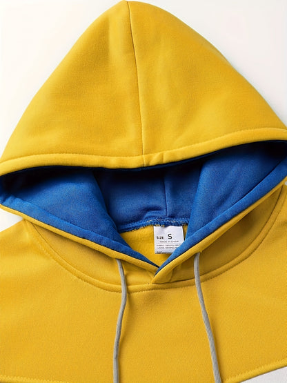 Men's Color Block Hoodie - Casual Graphic Design Pullover With Kangaroo Pocket For Winter And Fall Streetwear - Great Gift