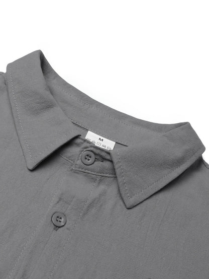 Men's Autumn Linen Button-Up Shirt Long Sleeve Casual Style