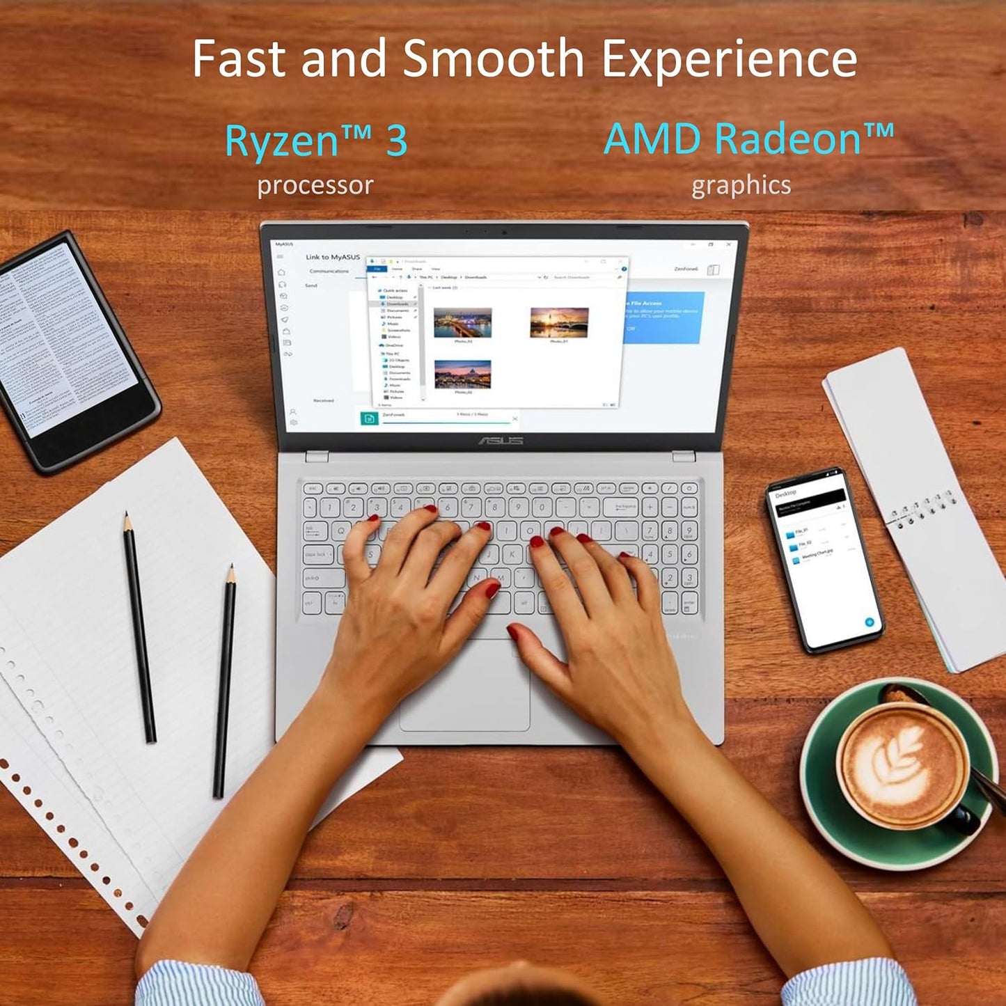 ASUS Vivobook 15.6” FHD Laptop, AMD Ryzen 3 3250U, 8GB RAM, 128GB SSD, Windows 11 Home, Transparent Silver, M515DA-WS33