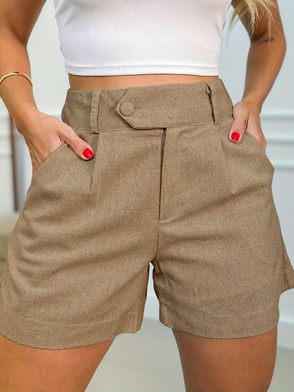 Women's Solid Color Elegant Commuter Shorts for Summer