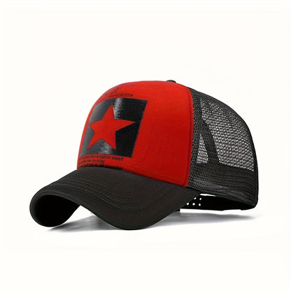 Kids' Breathable Star Print Baseball Cap with Adjustable Snap