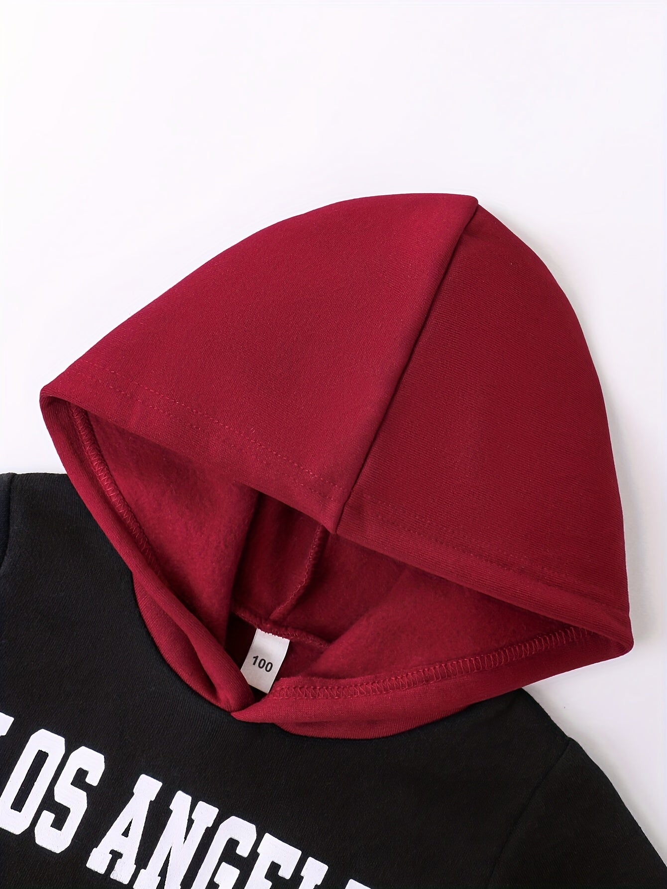 2pcs Boys' Autumn/Winter Fleece-Lined Hooded Sweatshirt and Pants Set, Simple Letter Print Fashion Classic Outfit for Outdoor Sports and Casual Wear, 100% Polyester Knit Stretch Fabric, Ideal Gift Choice for Kids, Perfect for