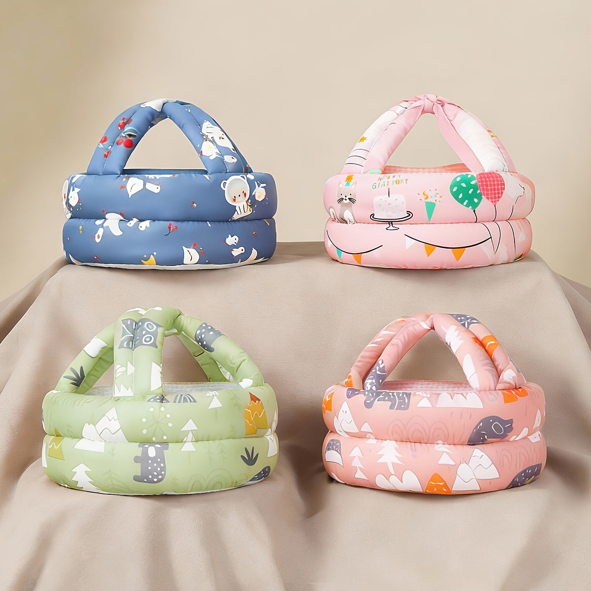 Adjustable Infant Baby Hat with Cute Cartoon Floral Print