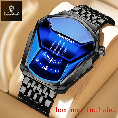 BINBOND Men's Quartz Business Watch Stainless Steel Strap