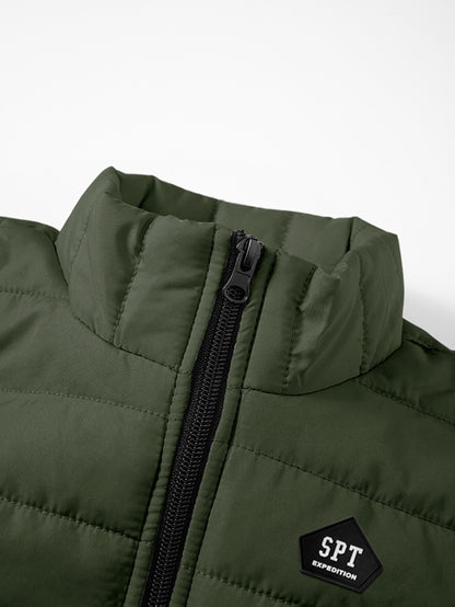 Men's Lightweight Sleeveless Vest with Stand Collar for Fall/Winter