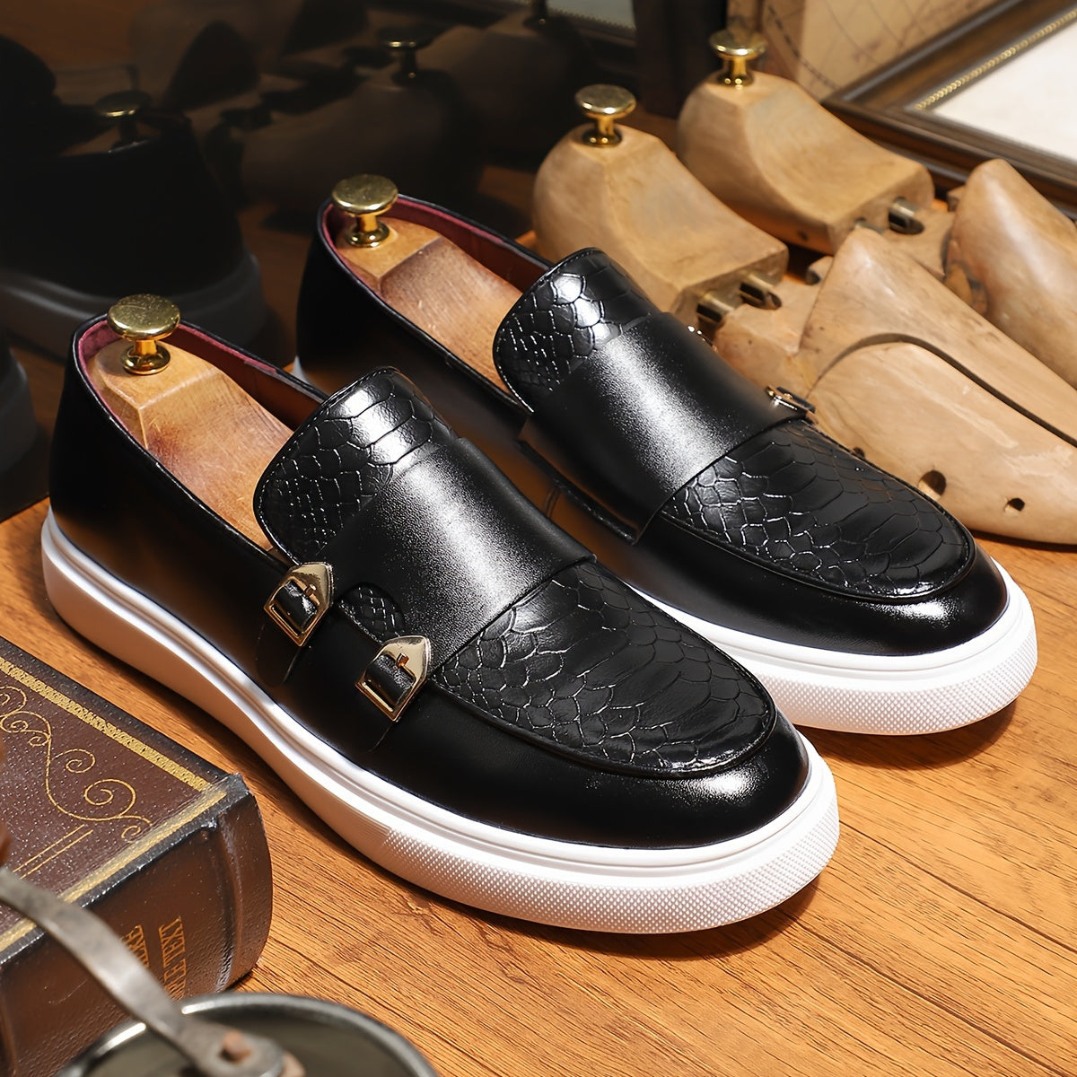 Men's All-Season Casual Slip-On Shoes with Rubber Sole