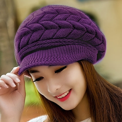 Women's Wool Beret Hat Warm Autumn Winter Outdoor Cap