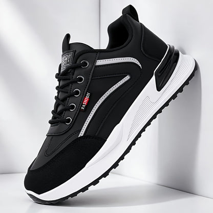 Men's Plus Size Walking Shoes, Skate Shoes, Breathable Trail Running Shoes, Travel Shoes, Trendy Versatile Low-Top Casual Sports Shoes, Fashion Sneakers, Black Knit Mesh Shoes for Spring, Summer, Autumn, All Seasons - ayq