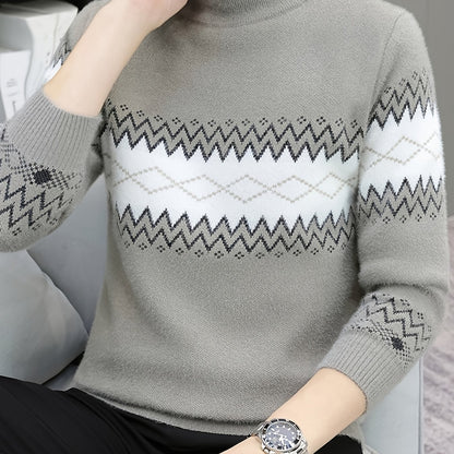 Աշնանային և ձմեռային նորաձև արհեստական ​​ջրաքիսի մորթուց սվիտեր, հաստացված հիմնական շերտի վերնաշապիկ - Բազմակողմանի տաք, առօրյա, նորաձև տրիկոտաժե հագուստ 90081