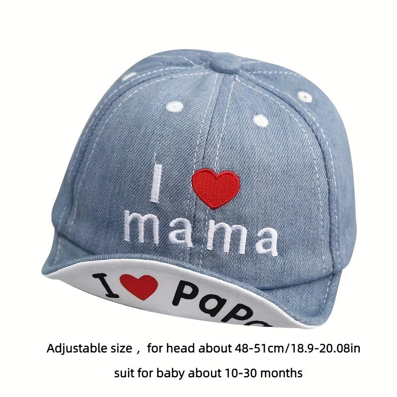 Toddler Denim Baseball Cap Sun Hat with Adjustable Strap