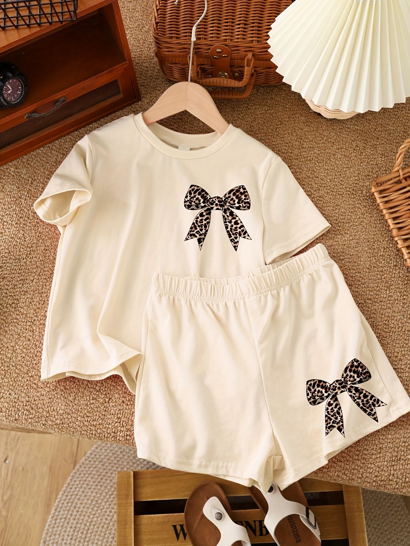 Girls Summer Casual 2-Piece Set: Printed Top & Loose Shorts