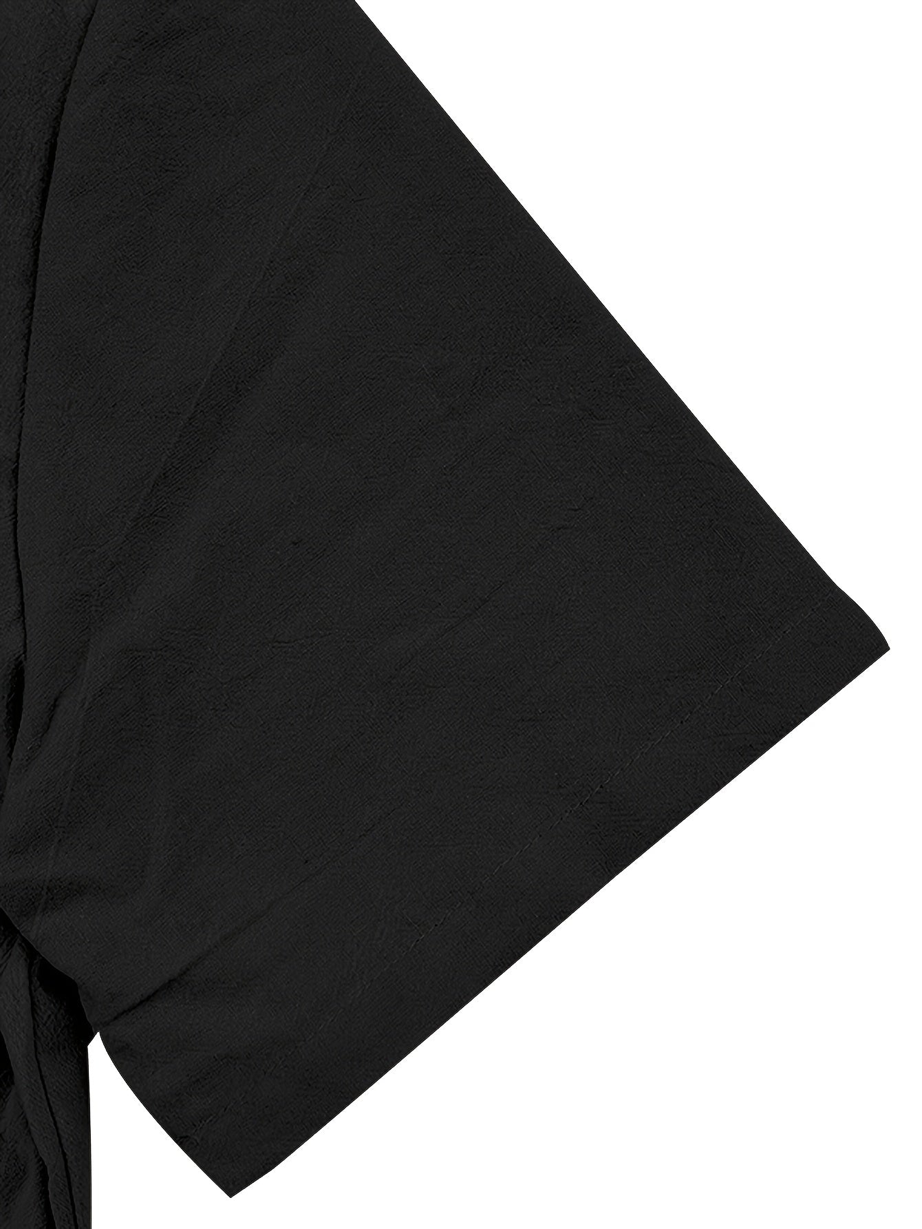 Men's Linen Short Sleeve Shirt & Solid Shorts Set for Summer