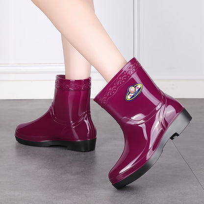 Unisex Lightweight Low-Top Waterproof Rain Boots for All Seasons