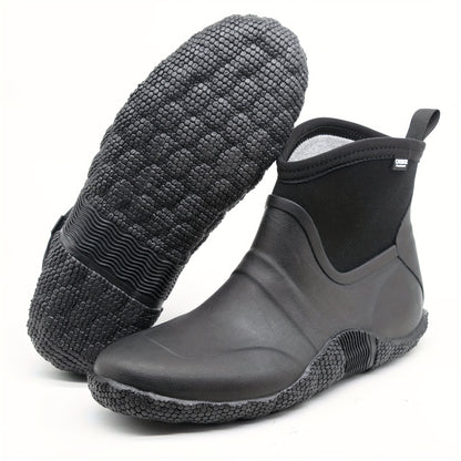 Men's Waterproof Outdoor Warm Slip-On Anti-Slip Rain Boots