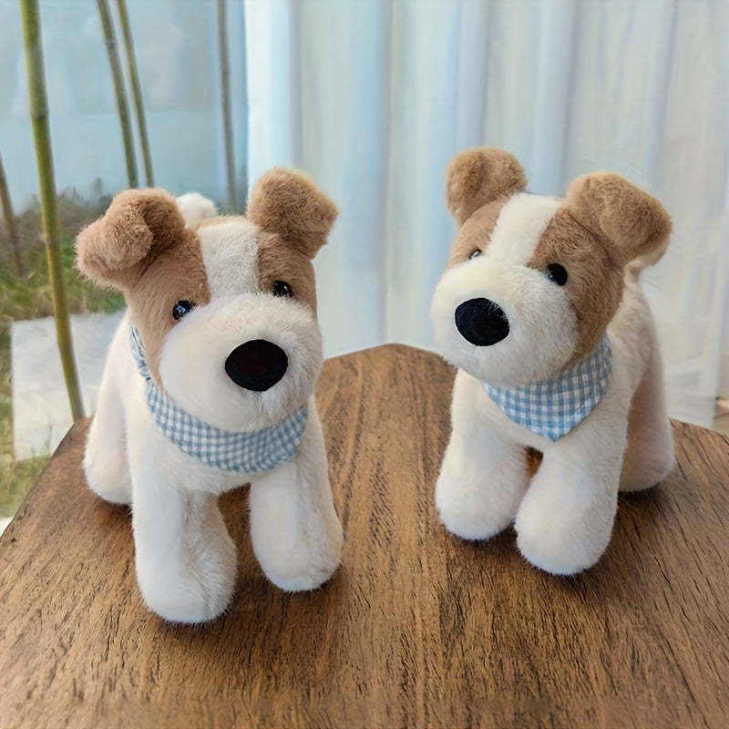 Adorable 18Cm/7.08Inch Plush Dog Toy, a Charming Stuffed Puppy with a Triangle Scarf, Perfect for Cuddling And an Excellent Birthday Gift